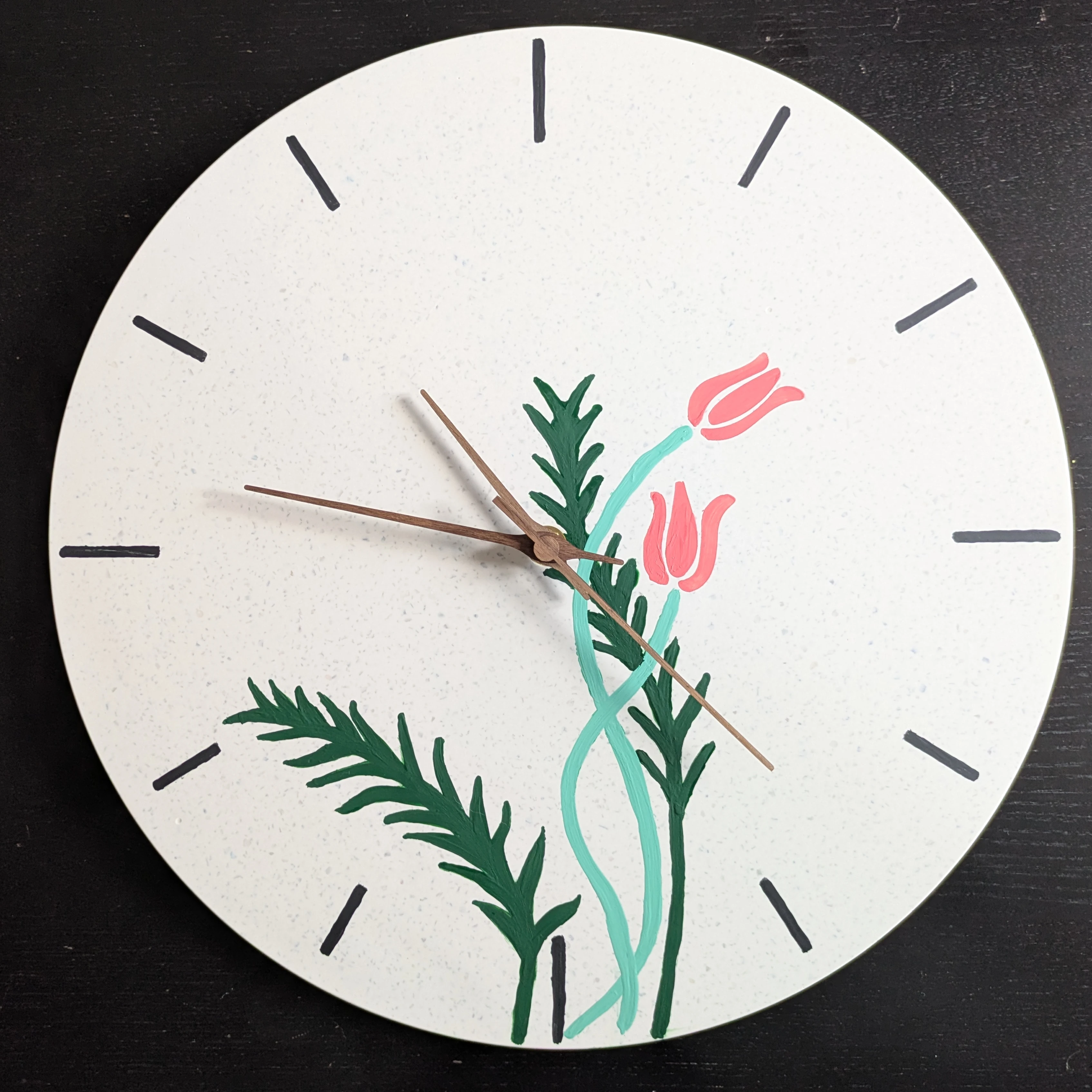 Horloge murale 37 cm peinte à la main