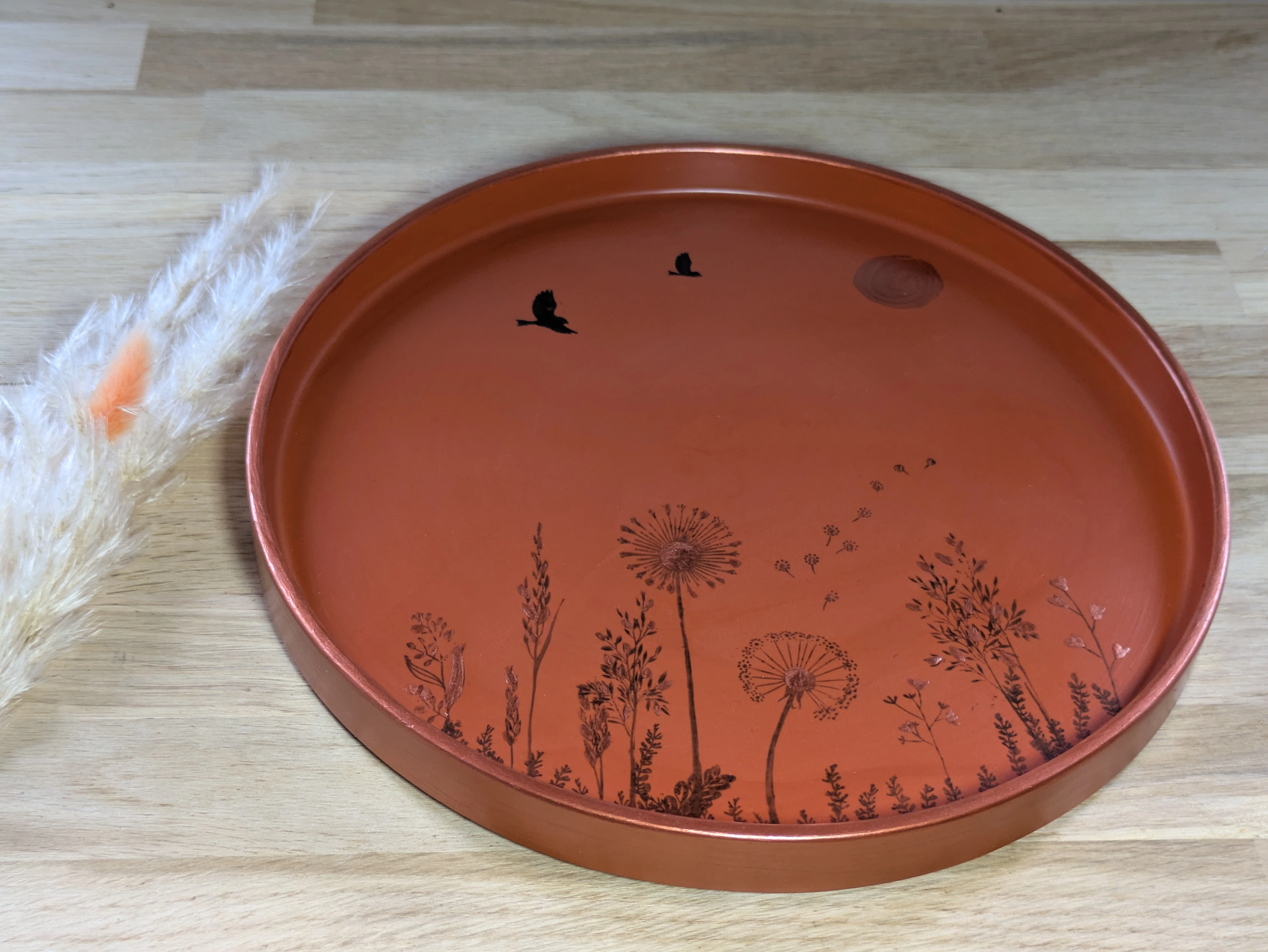 Plateau de service rond illustrée 26,5 cm